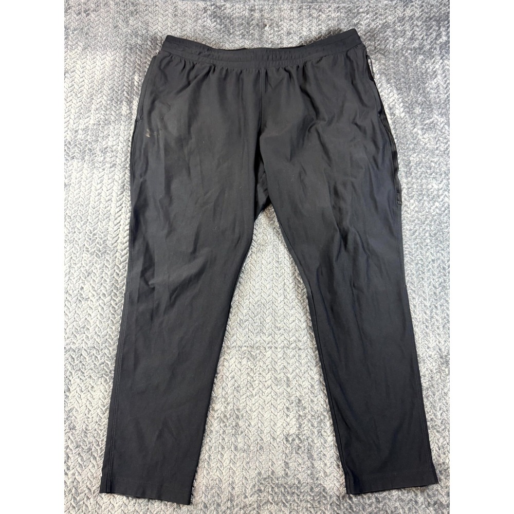 Under Armour Training Pants Mens 2XL Black Mesh Inset Fitted Tapered High Rise